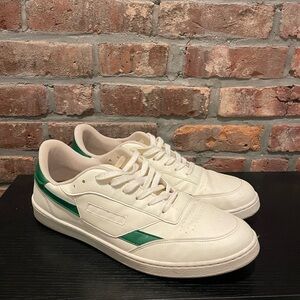 Oliver Cabell Vegan White and Green Sneakers